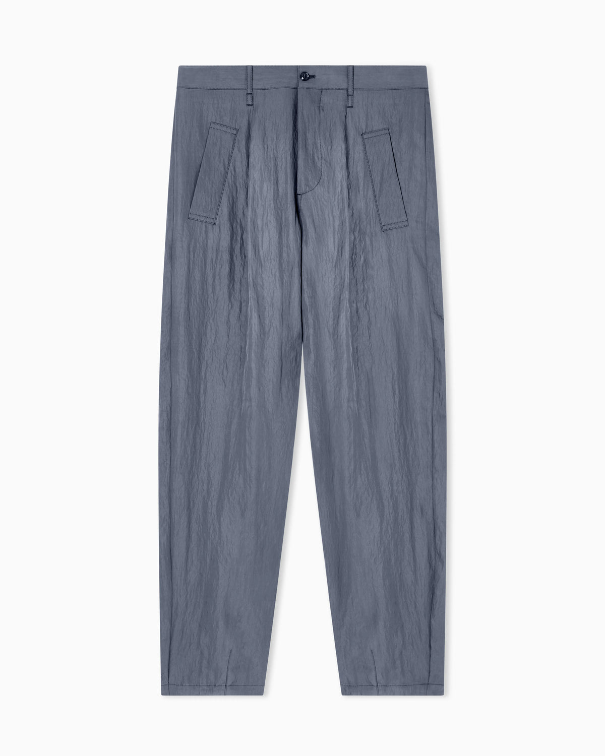 Single-pleat viscose technical twill trousers