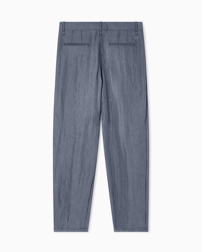 Single-pleat viscose technical twill trousers