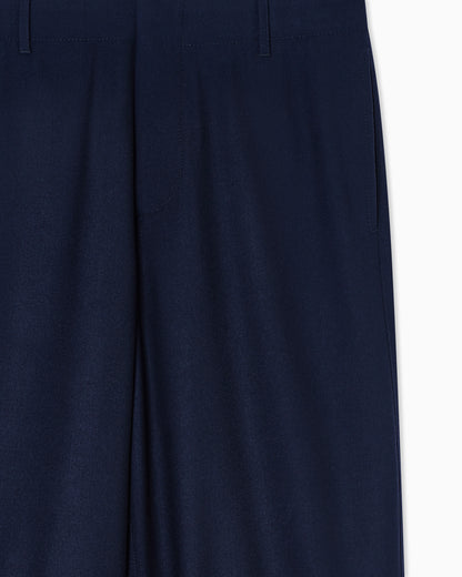 fluid wool flat-front trousers