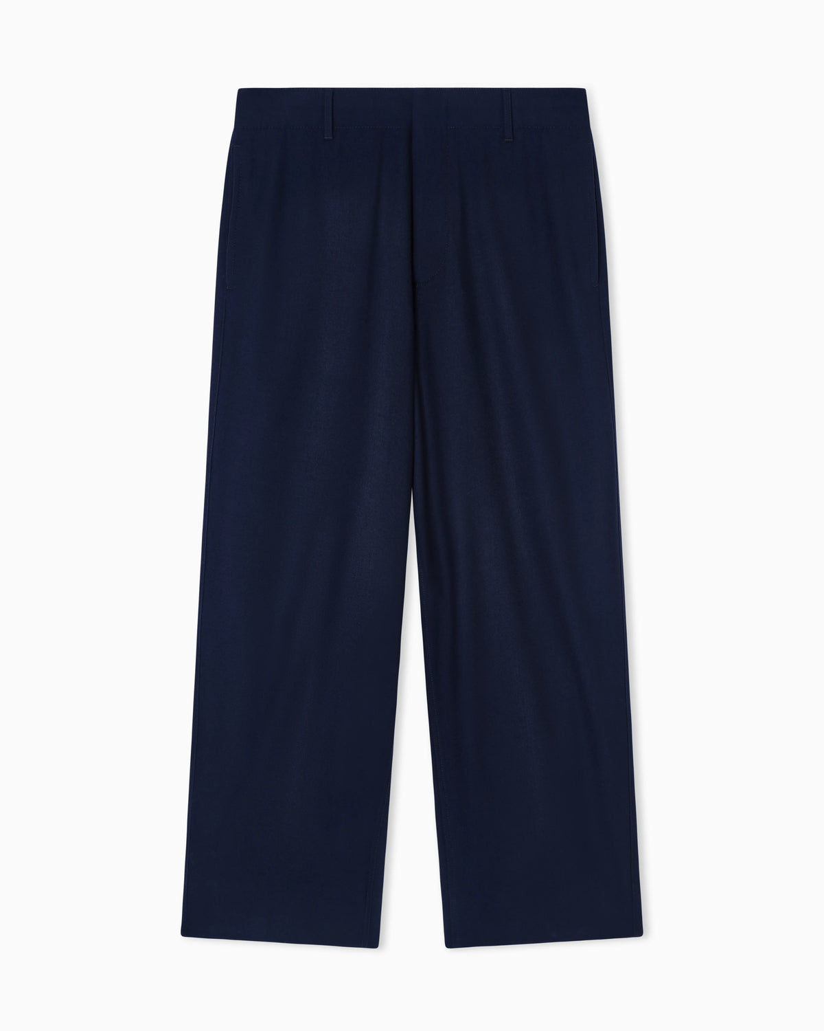fluid wool flat-front trousers