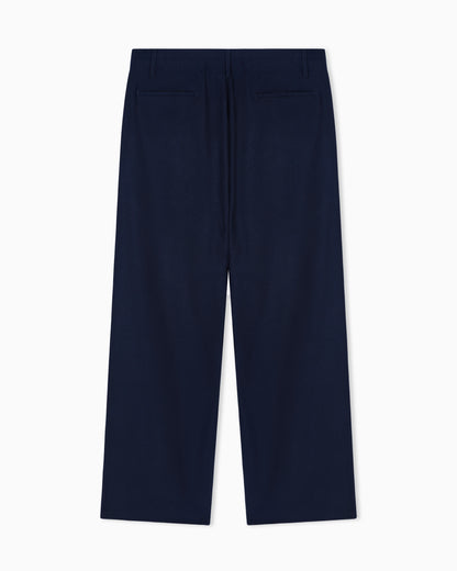fluid wool flat-front trousers