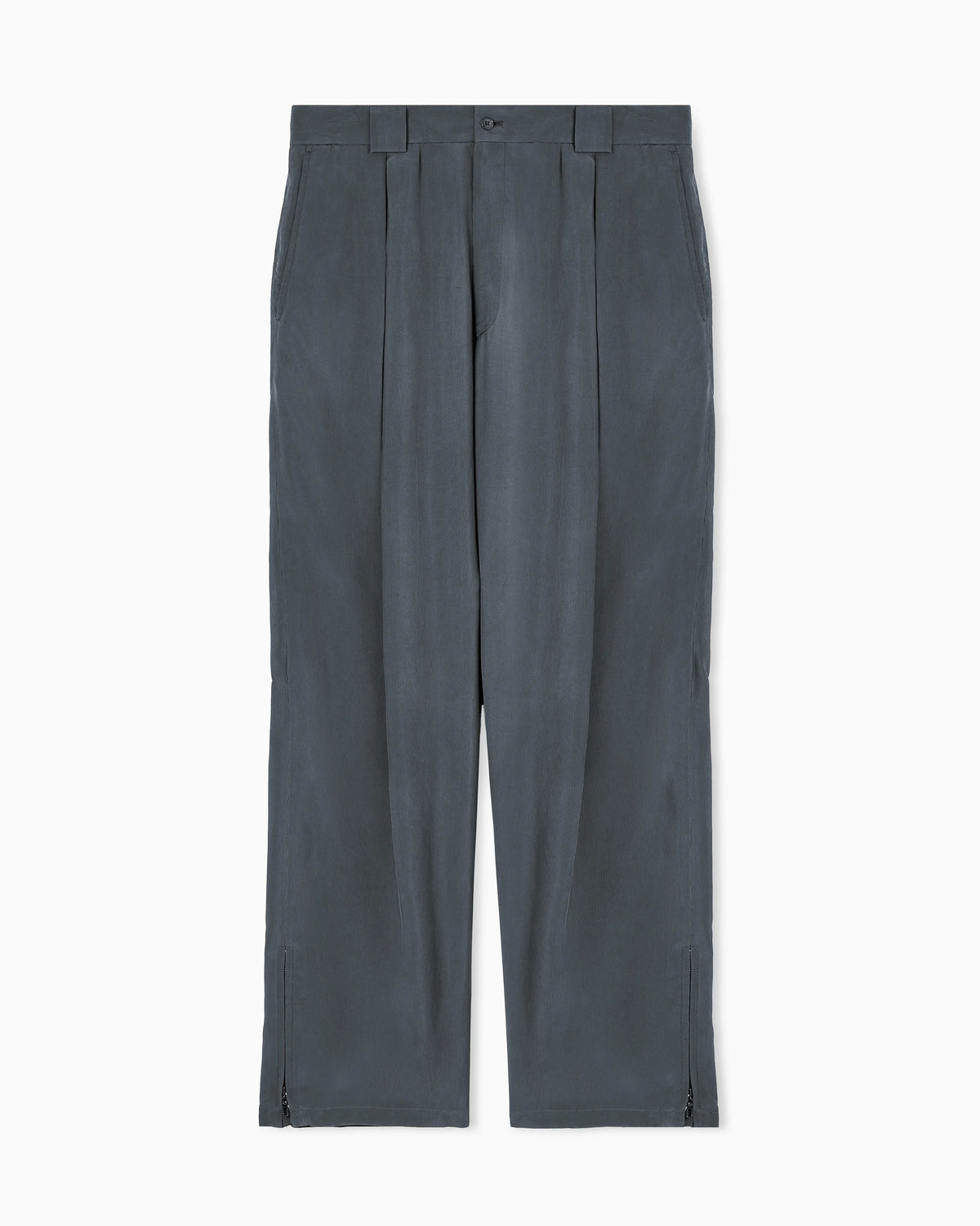 Single-pleat viscose trousers