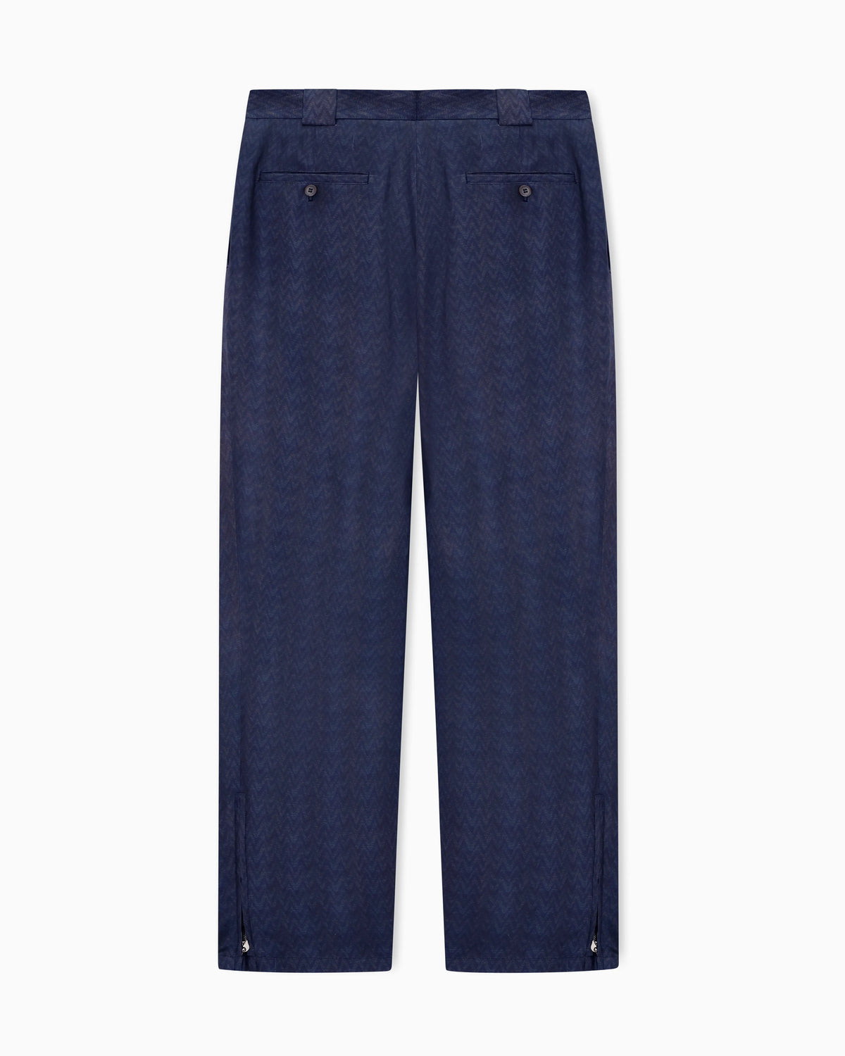 Single-pleat trousers in a viscose chevron