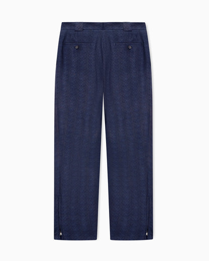 Single-pleat trousers in a viscose chevron