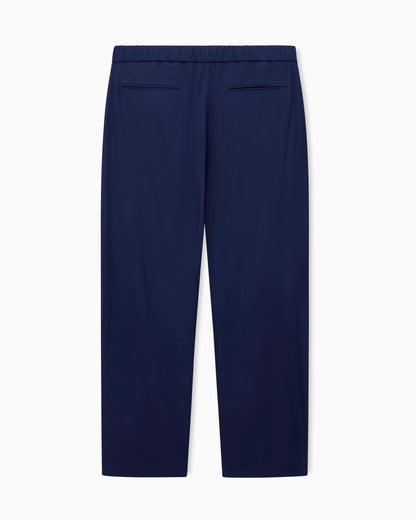 Viscose-canneté flat-front trousers
