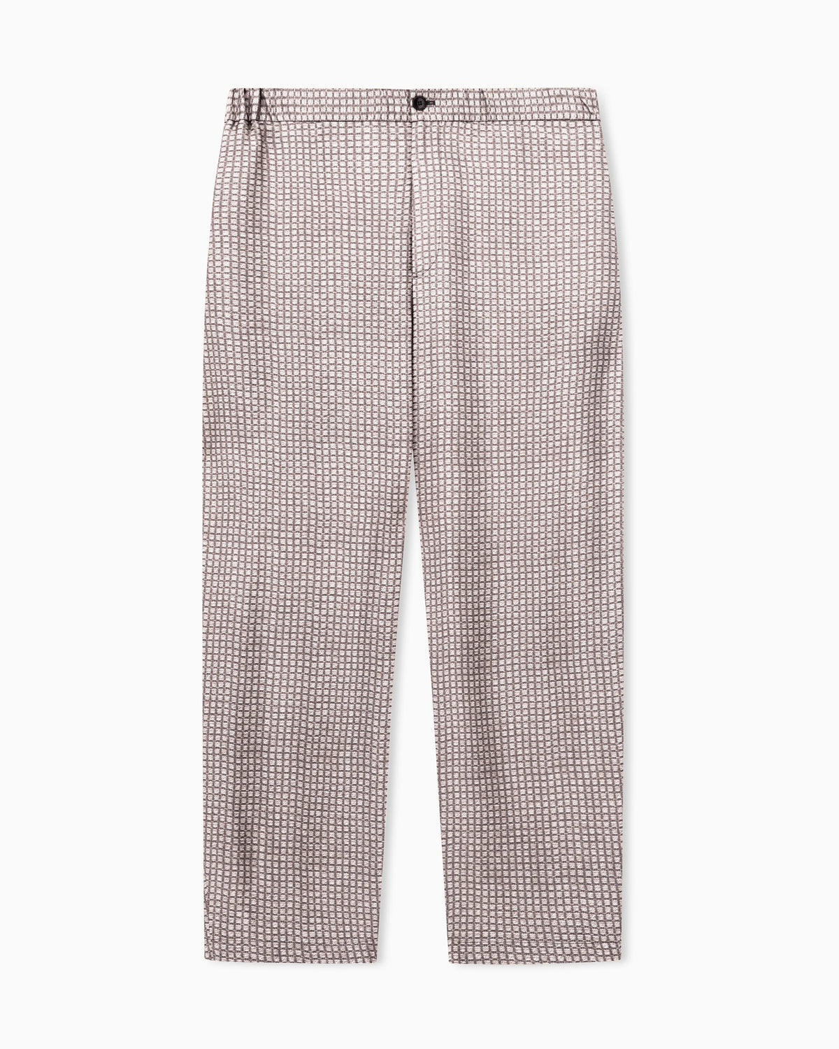 Printed viscose flat-front trousers