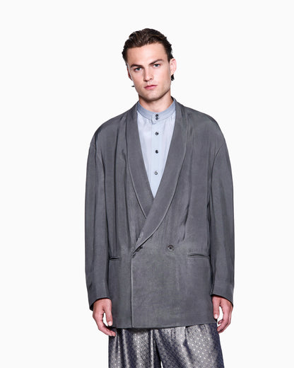 Double-breasted jacket in viscose twill