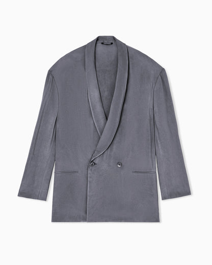 Double-breasted jacket in viscose twill