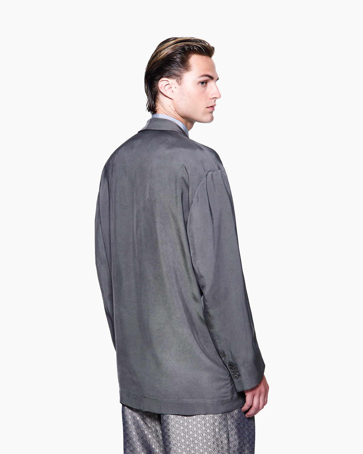 Double-breasted jacket in viscose twill