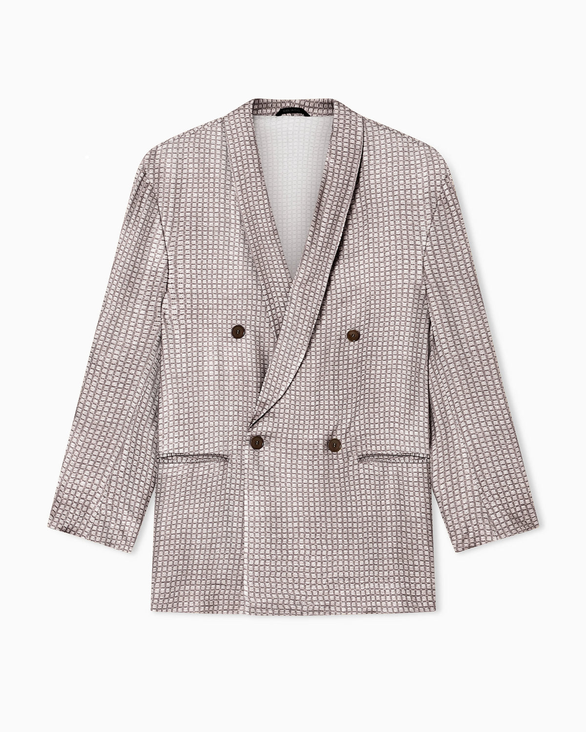 Double-breasted jacket in printed viscose