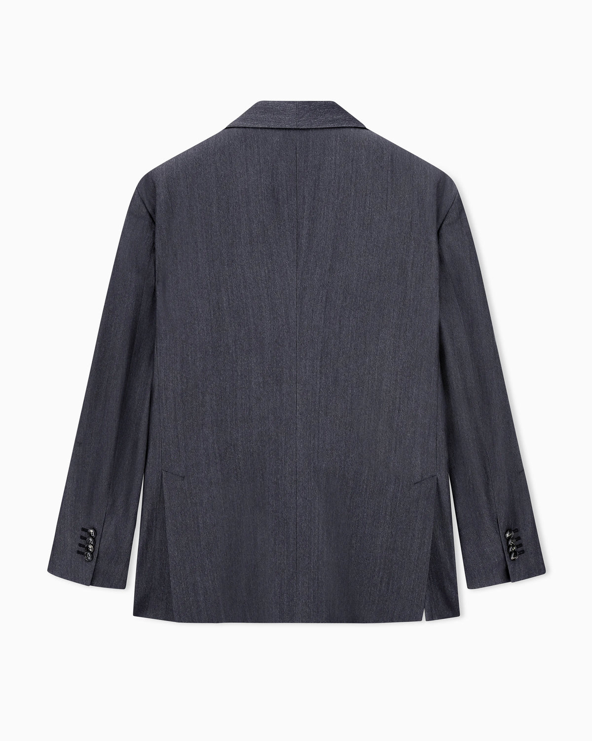 Single-breasted jacket in denim-effect virgin wool, abaca and silk