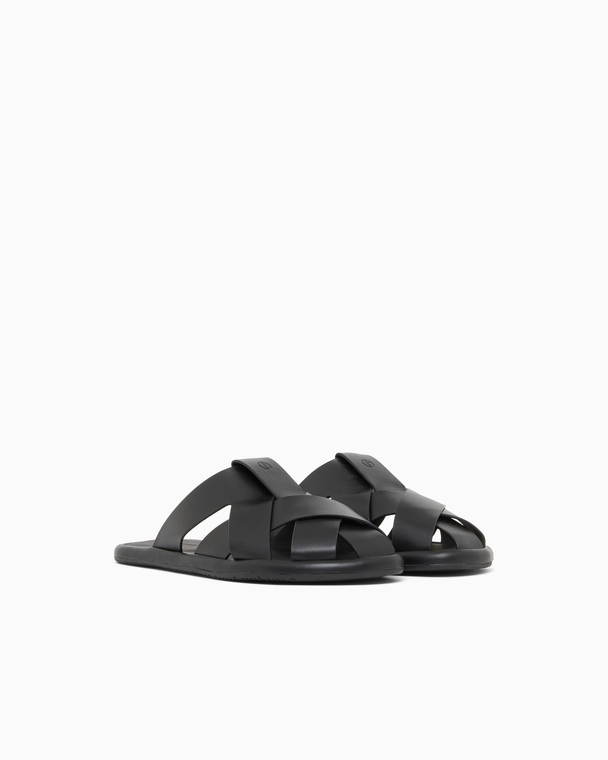 Cross-over napped calfskin sandals