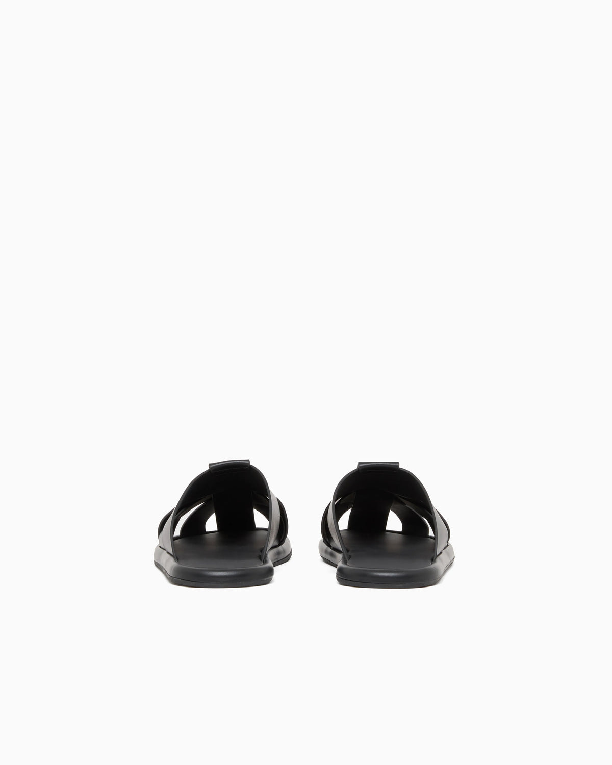 Cross-over napped calfskin sandals