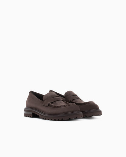 Loafer in suede with leather insole