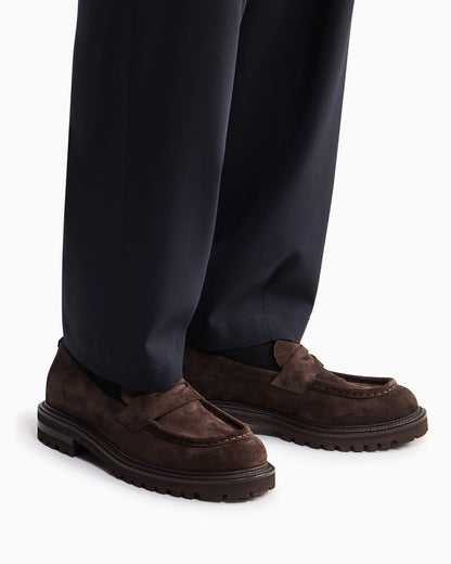 Loafer in suede with leather insole