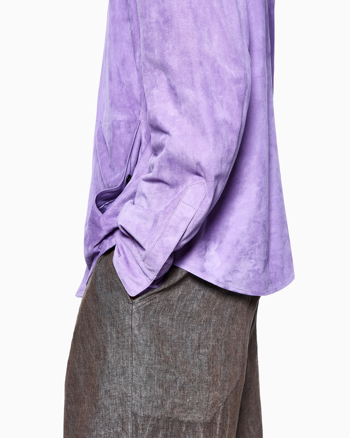 lambskin suede shirt jacket