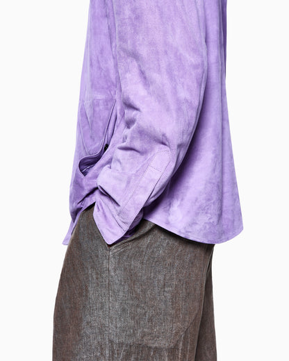 lambskin suede shirt jacket