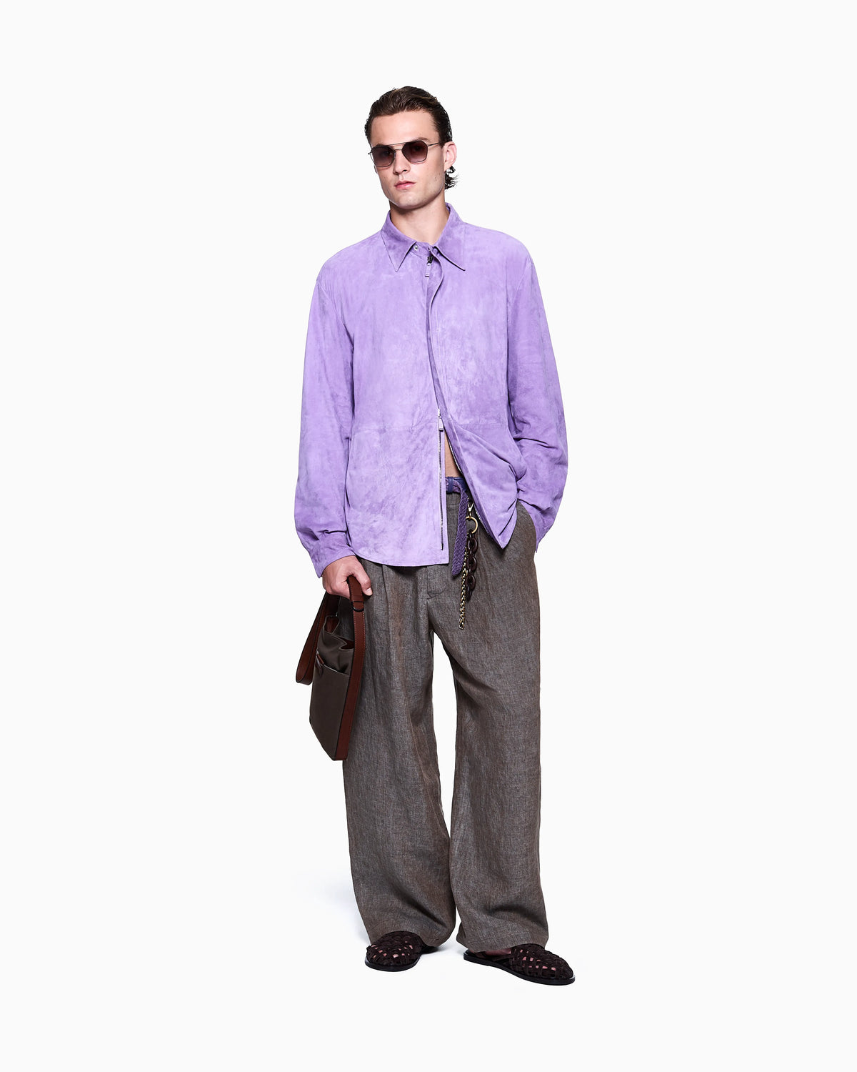 lambskin suede shirt jacket