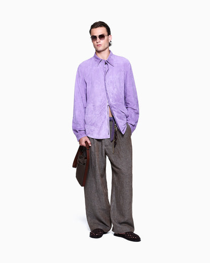 lambskin suede shirt jacket
