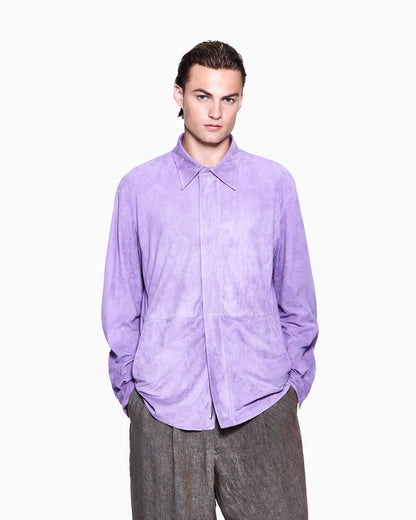 lambskin suede shirt jacket