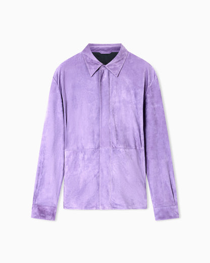lambskin suede shirt jacket