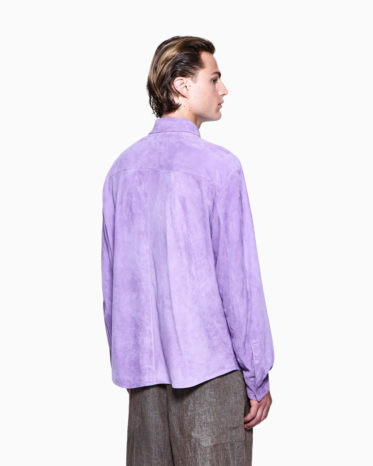 lambskin suede shirt jacket