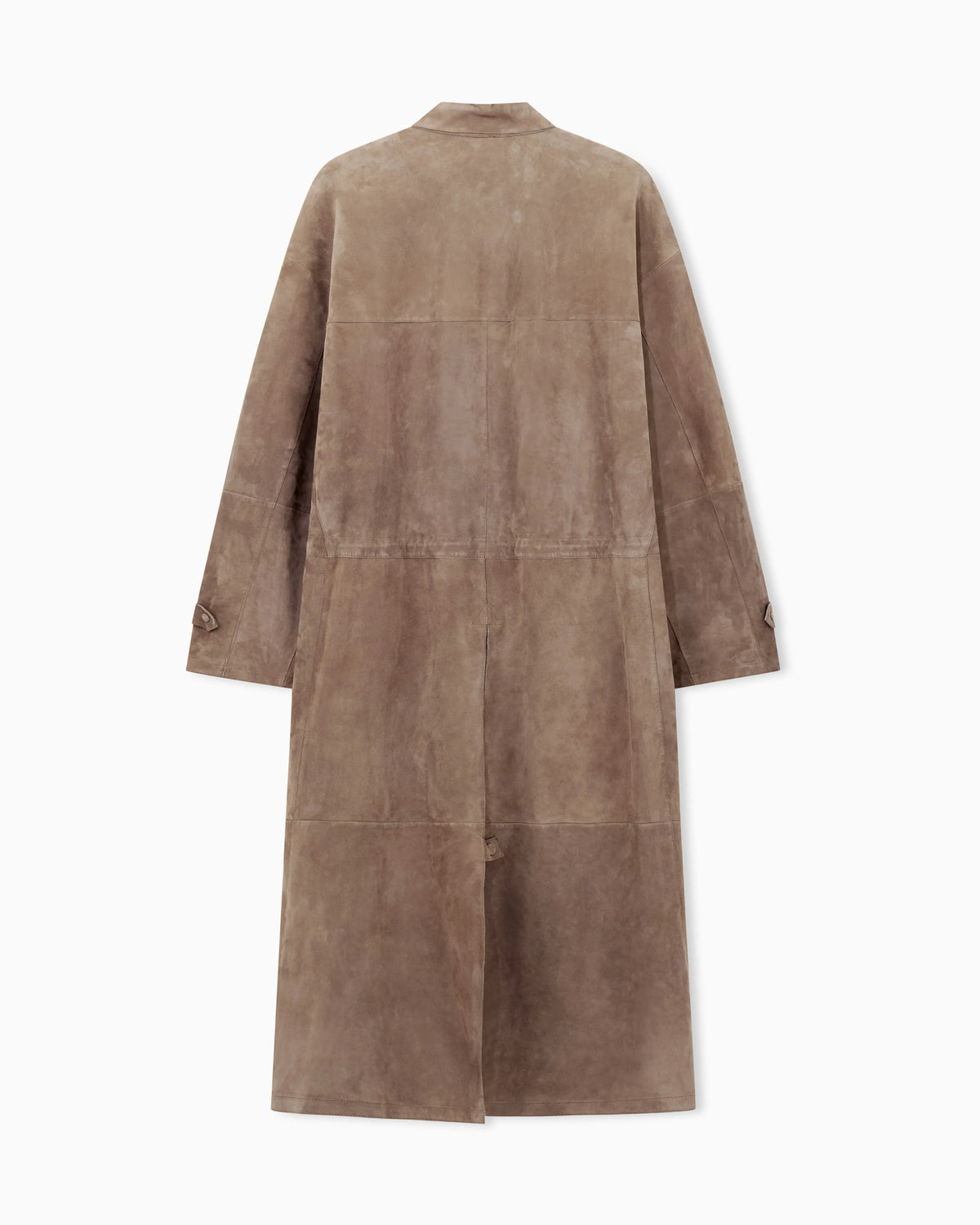 Suede-lambskin, single-breasted trench coat