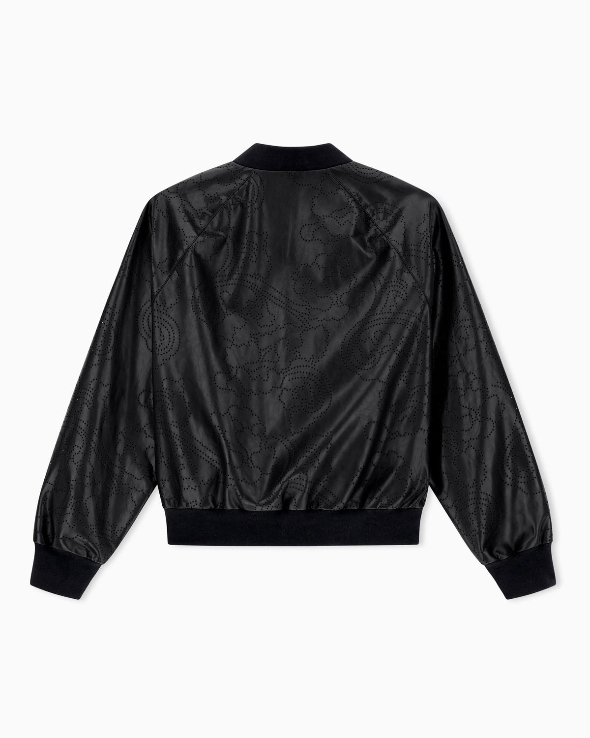 Perforated nappa calfskin bomber jacket
