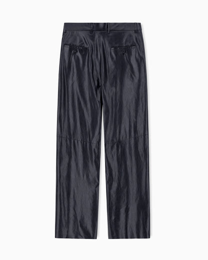 Nappa lambskin pleated trousers