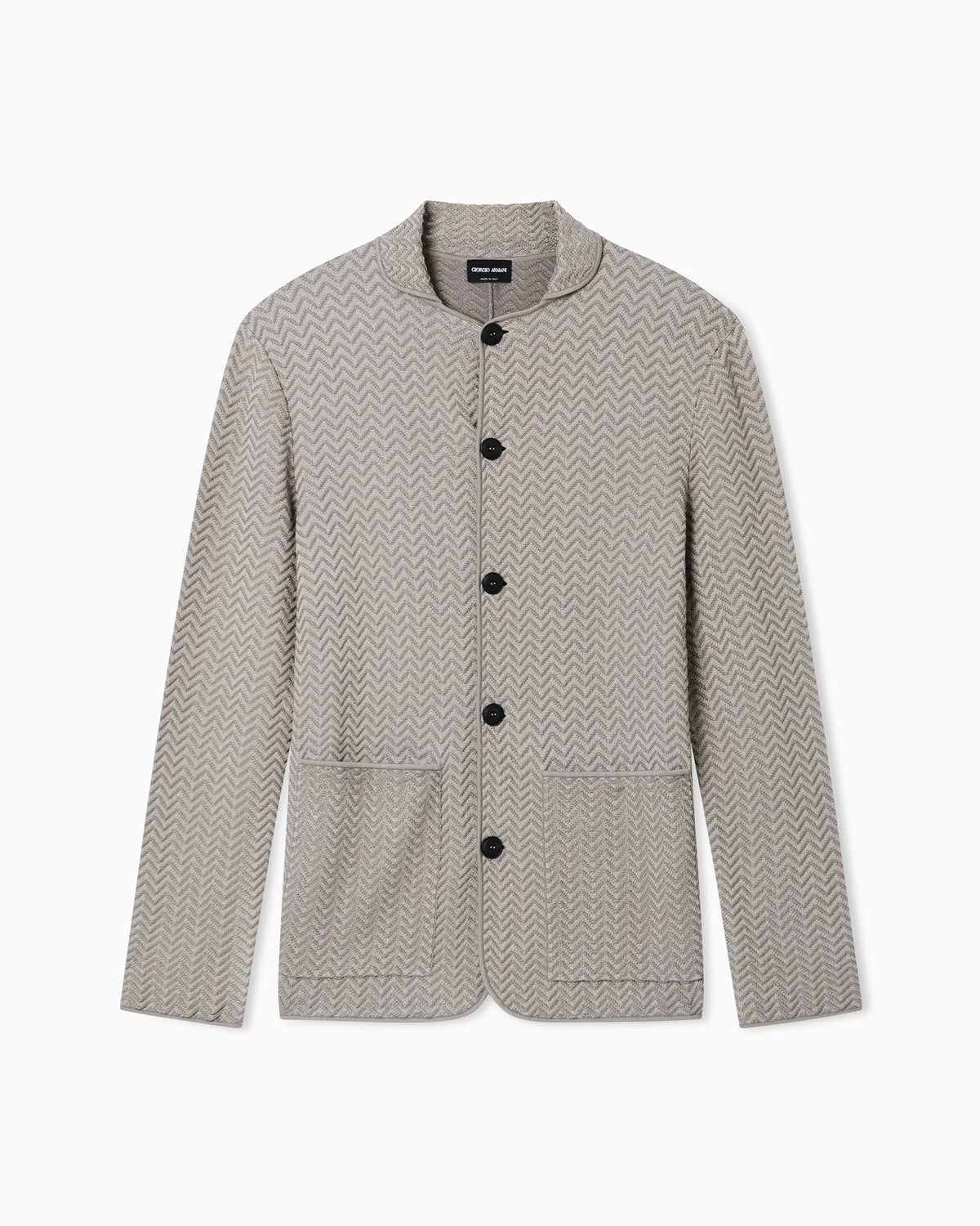 viscose-blend chevron ottoman single-breasted jacket