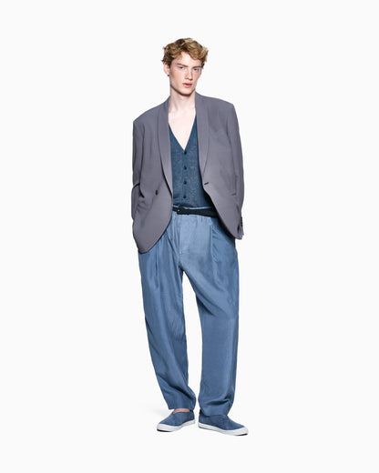 Single-breasted linen waistcoat