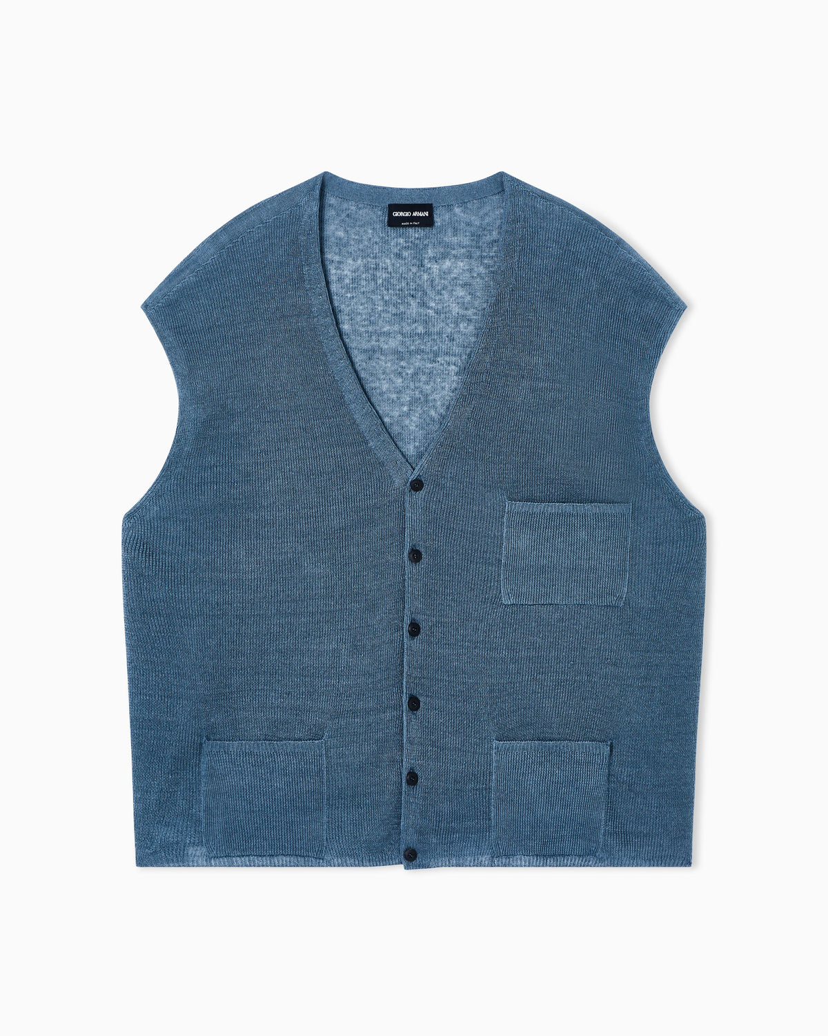 Single-breasted linen waistcoat