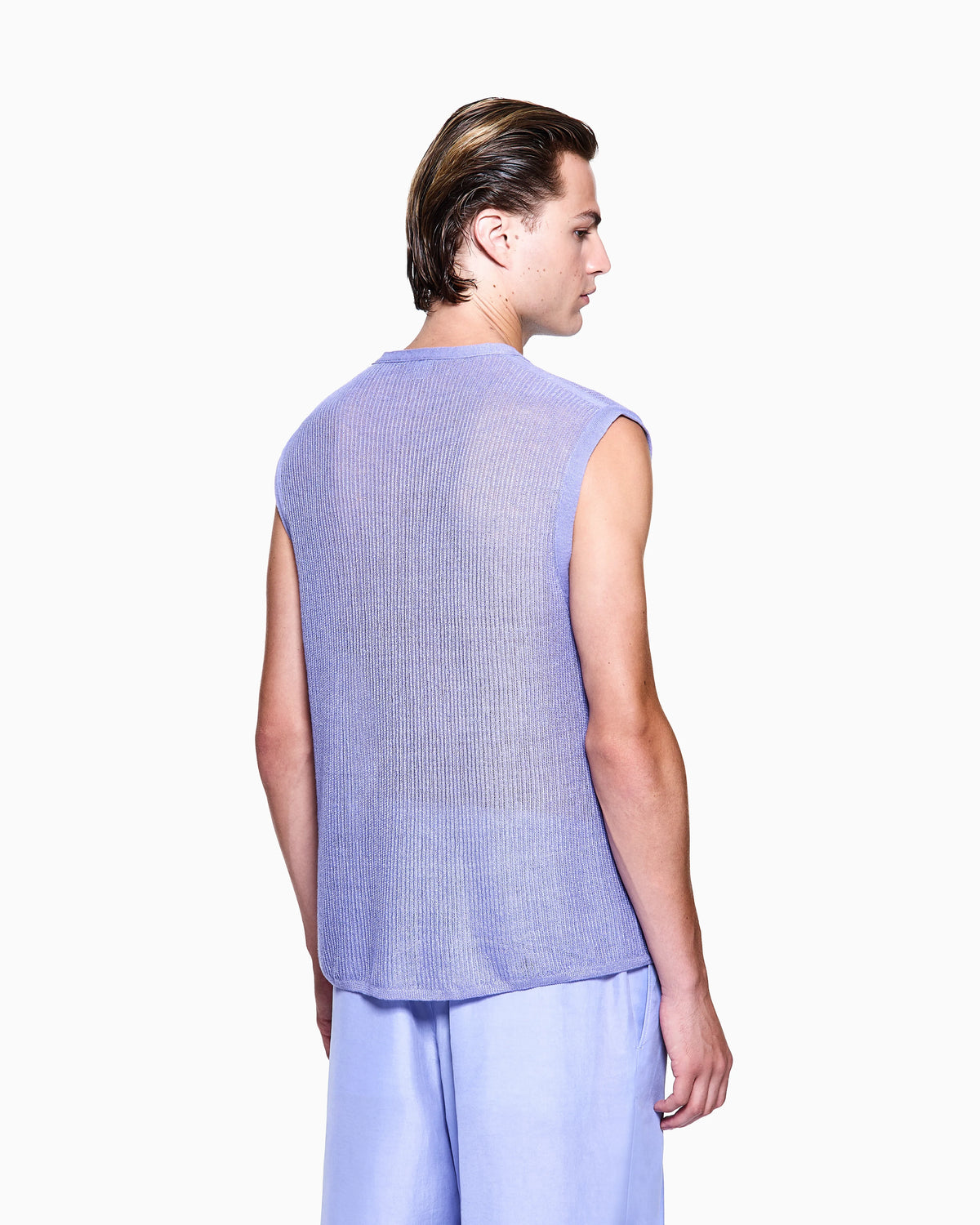 Single-breasted linen waistcoat