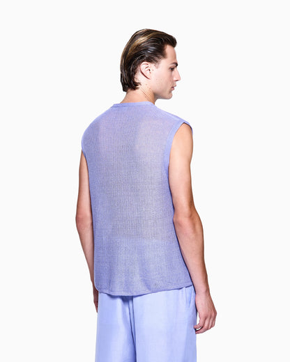 Single-breasted linen waistcoat