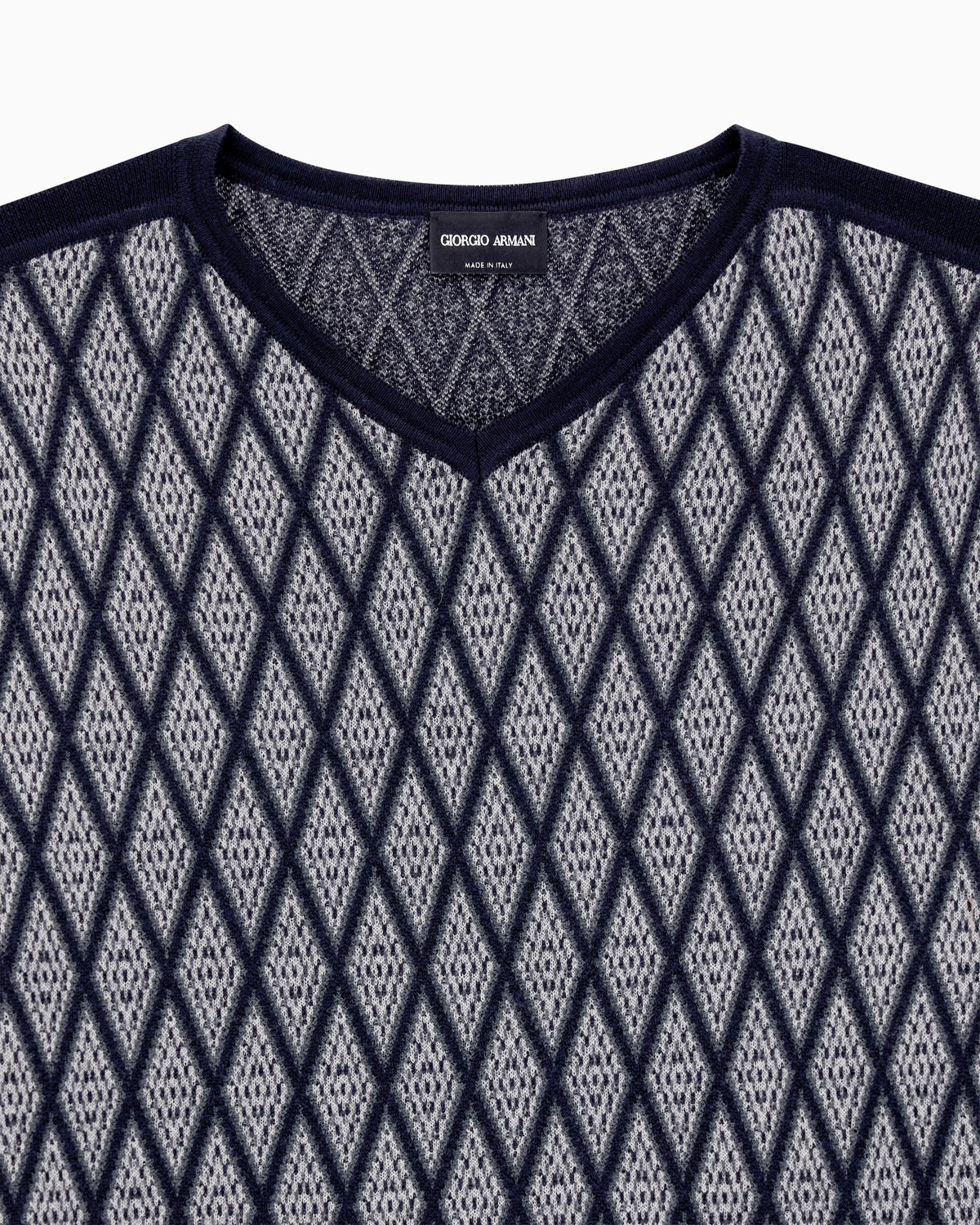 Jumper in virgin wool and cashmere jacquard
