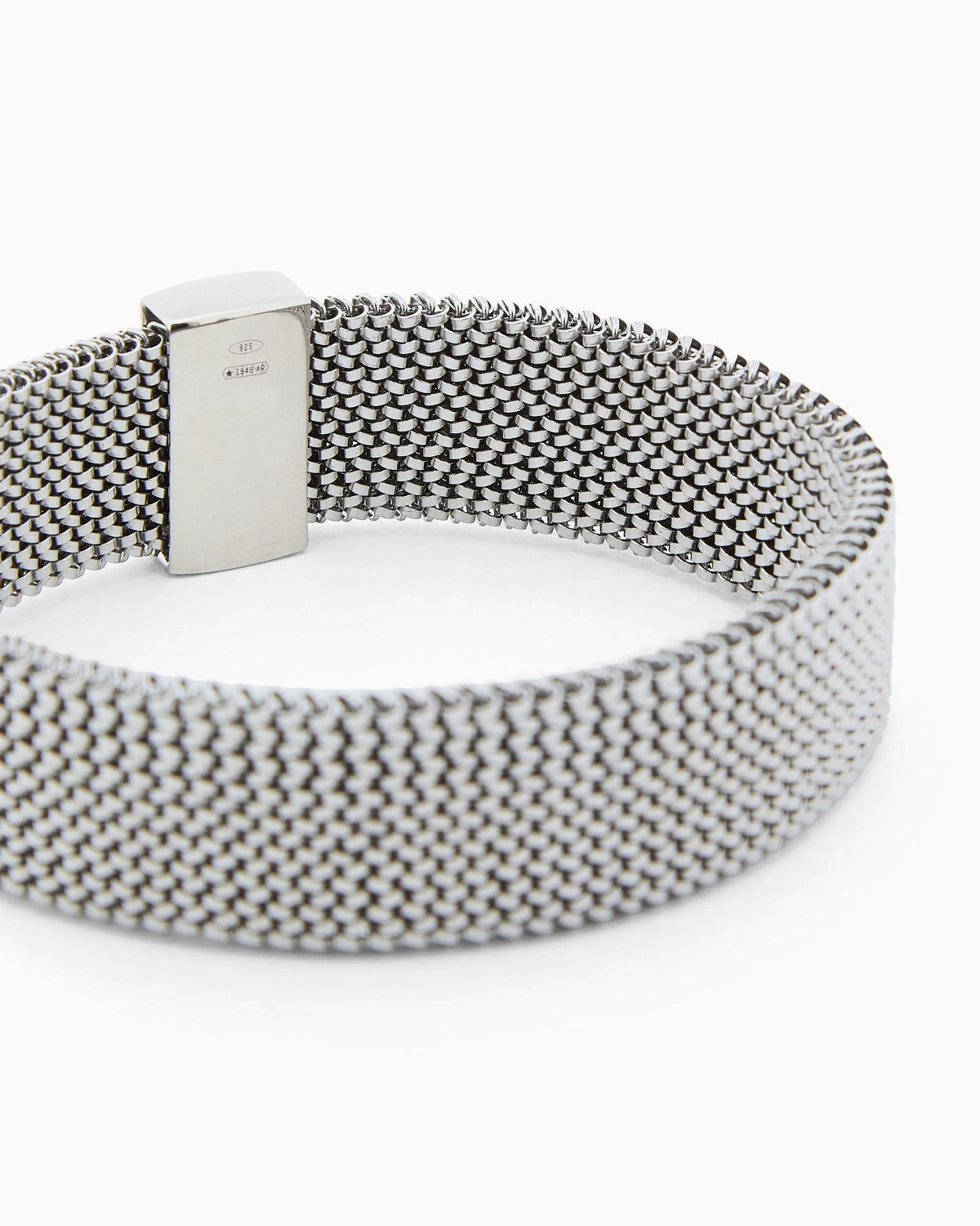 Steel and sterling silver bracelet