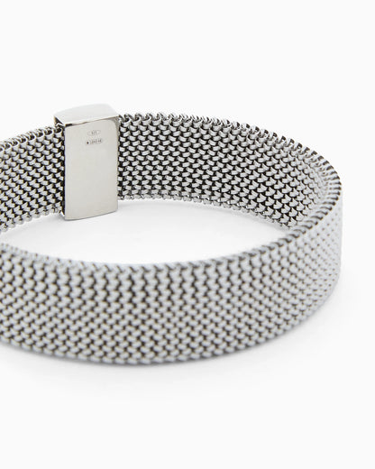 Steel and sterling silver bracelet