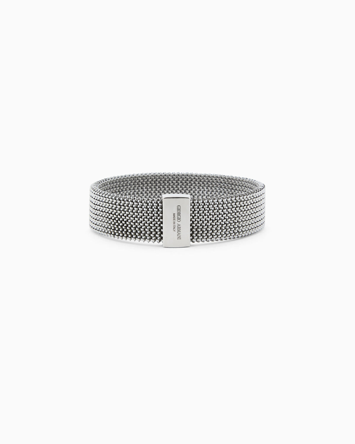 Steel and sterling silver bracelet