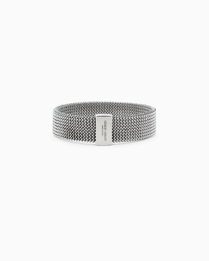 Steel and sterling silver bracelet