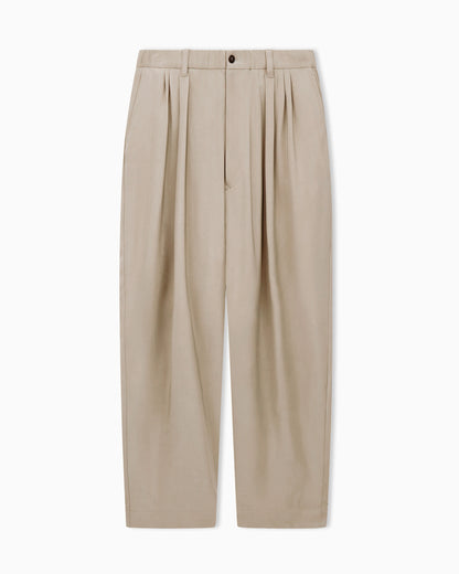 Faded viscose twill trousers with pleats