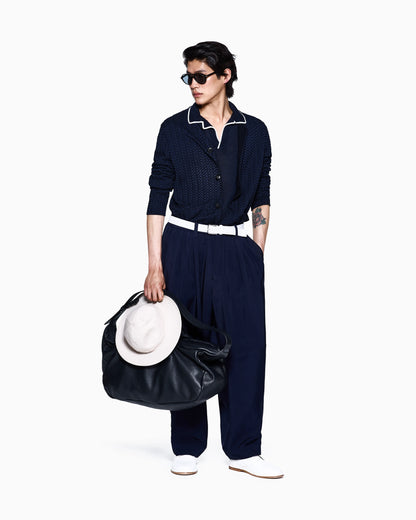 Faded viscose twill trousers with pleats