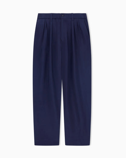 Faded viscose twill trousers with pleats