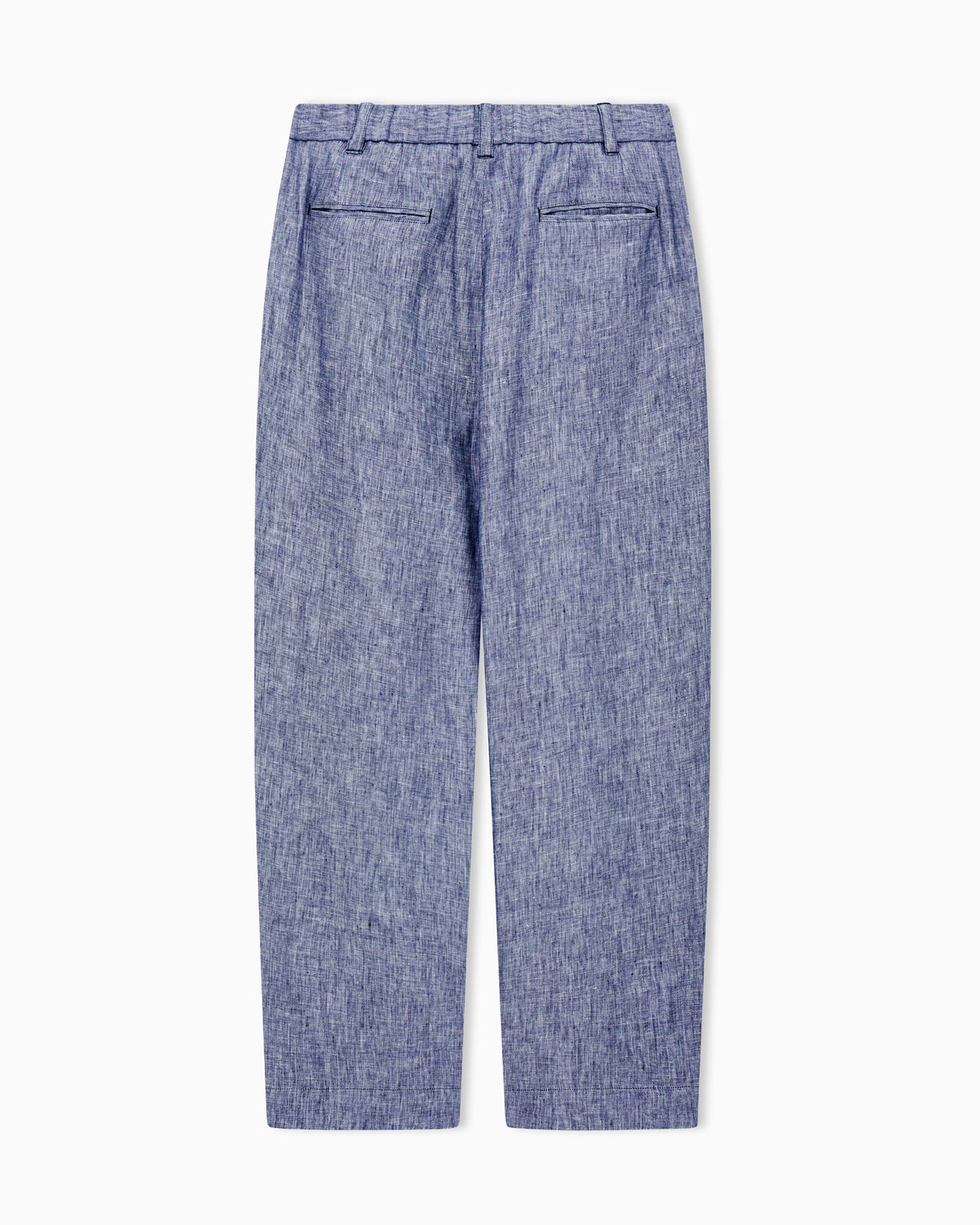 Pleat trousers in mélange linen double canvas