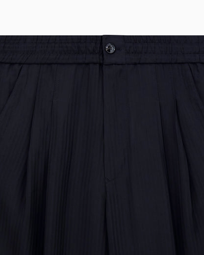 Chevron viscose twill two-pleat trousers
