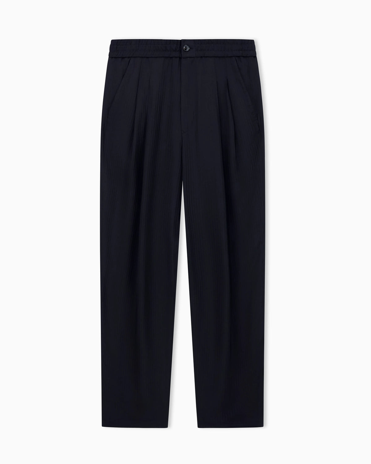 Chevron viscose twill two-pleat trousers