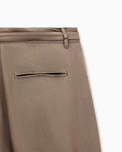 cupro basketweave single-pleat trousers