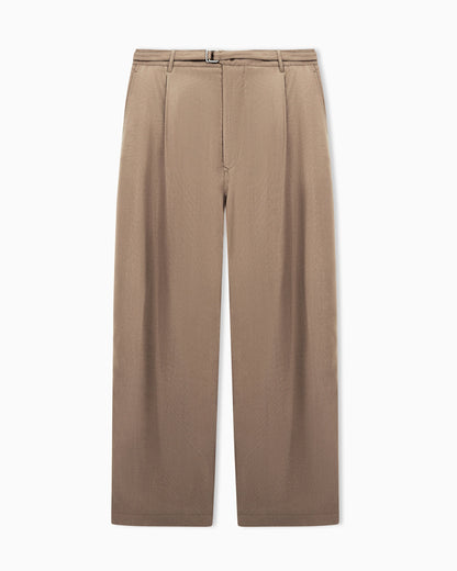 cupro basketweave single-pleat trousers
