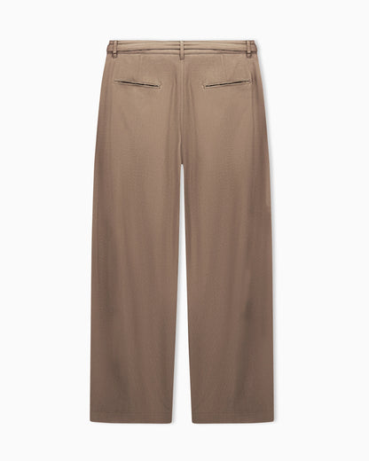 cupro basketweave single-pleat trousers