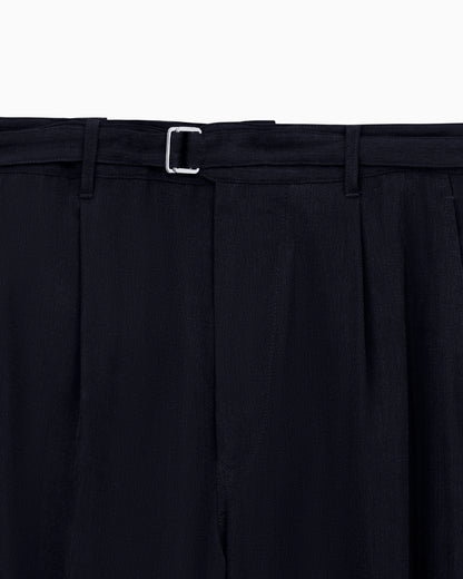cupro basketweave single-pleat trousers