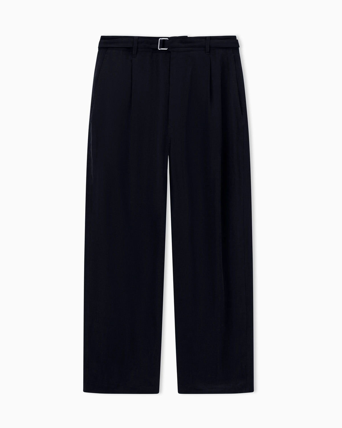 cupro basketweave single-pleat trousers